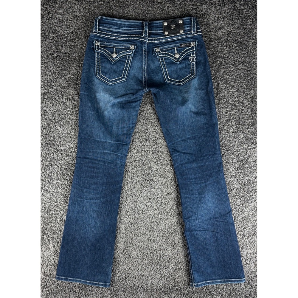 Miss Me Bootcut Jeans JS5014B58 Dark Wash Embellished Flap Pocket Womens 29